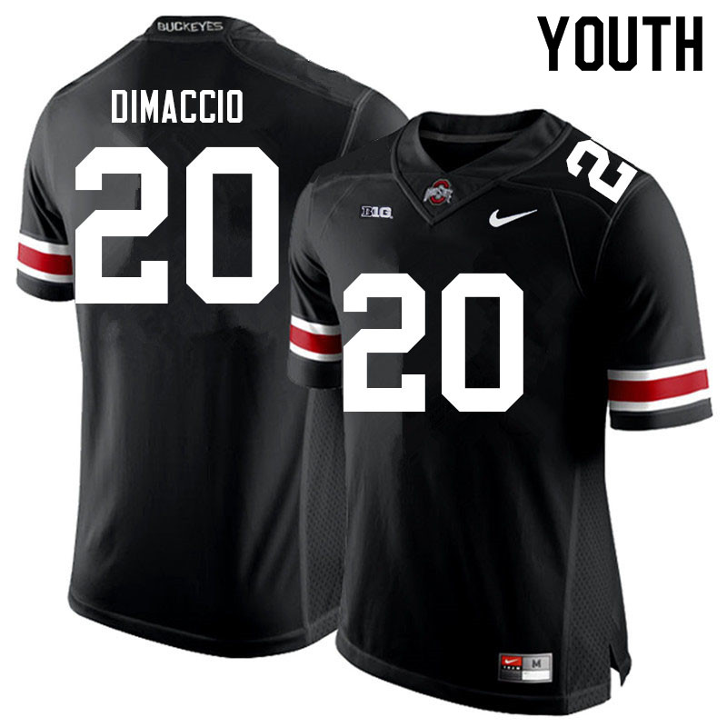 Ohio State Buckeyes Dominic DiMaccio Youth #20 Black Authentic Stitched College Football Jersey